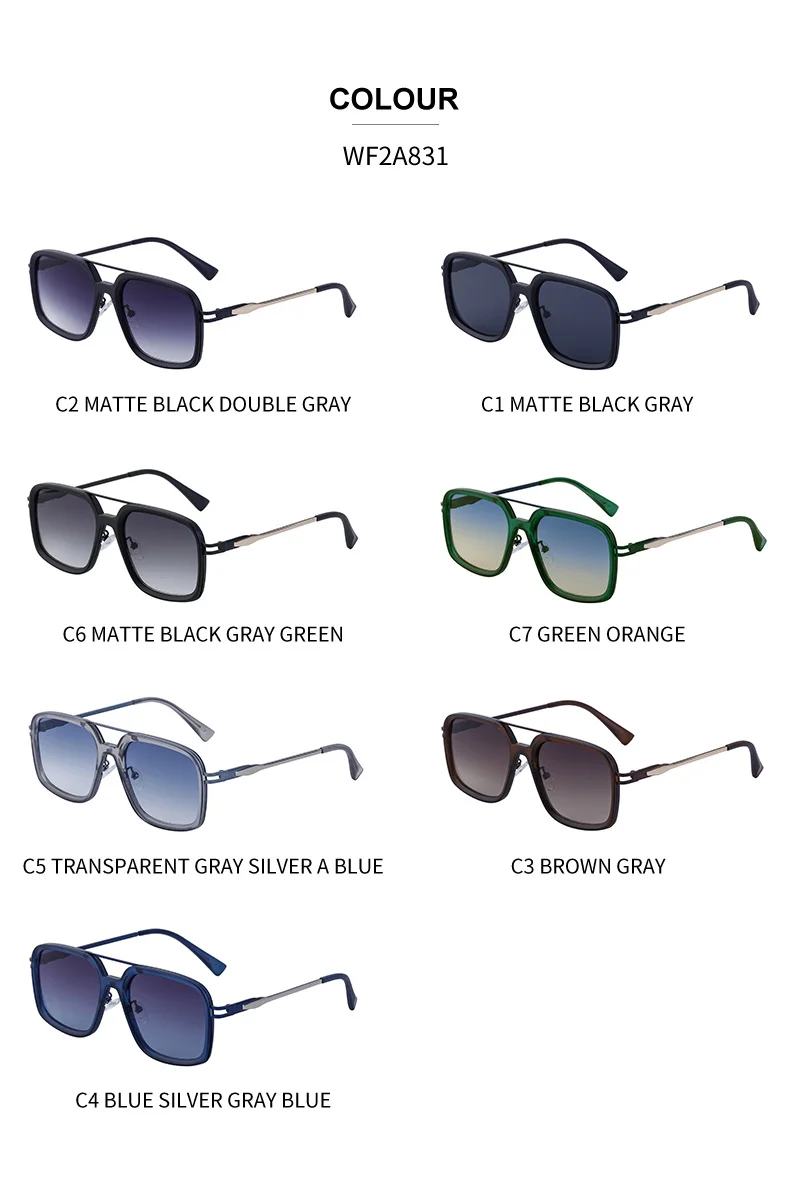 Black PC Men's Premium Retro Square Sunglasses - High-End Polarized Driving Shades Wholesale - Details 20