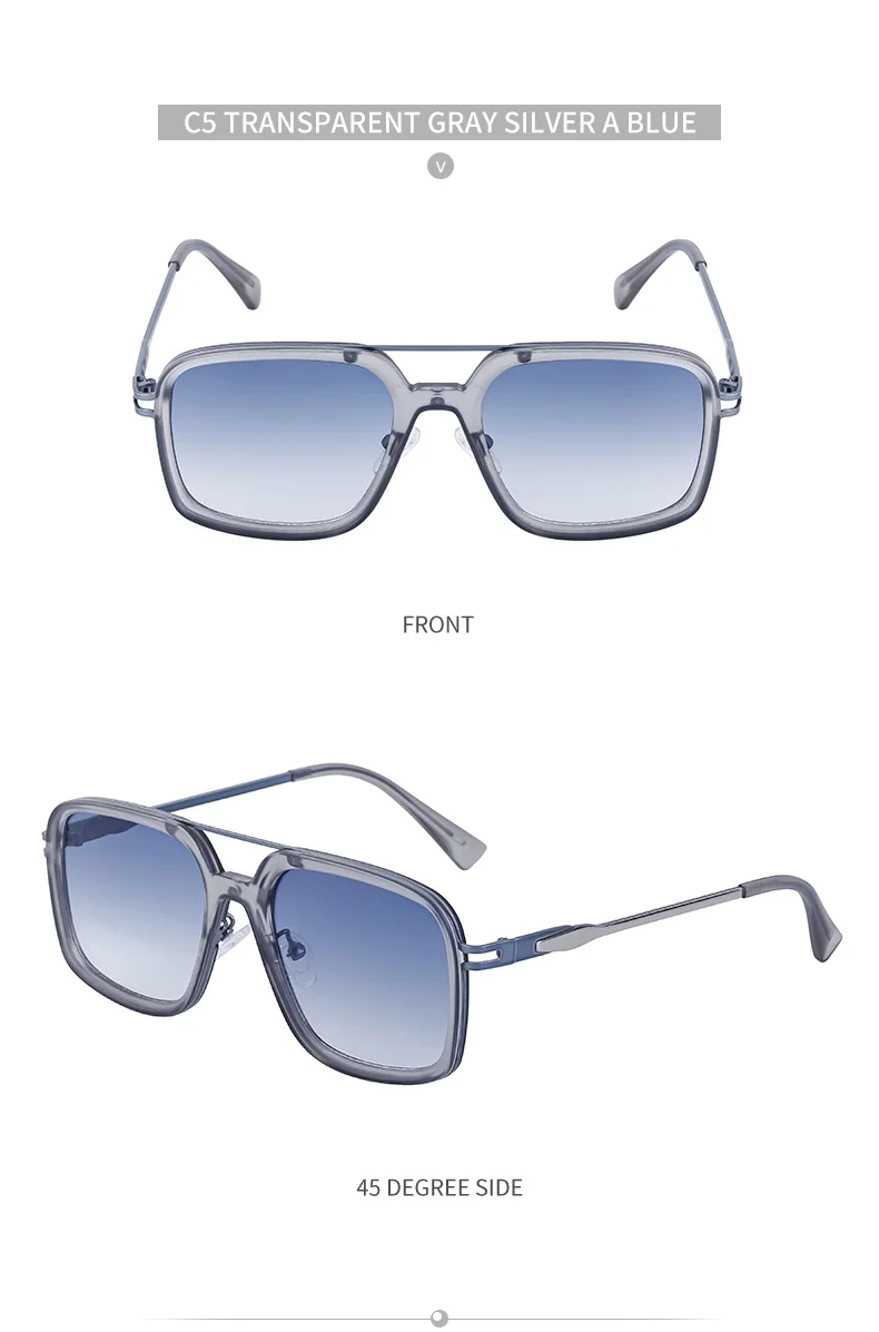 Black PC Men's Premium Retro Square Sunglasses - High-End Polarized Driving Shades Wholesale - Details 22