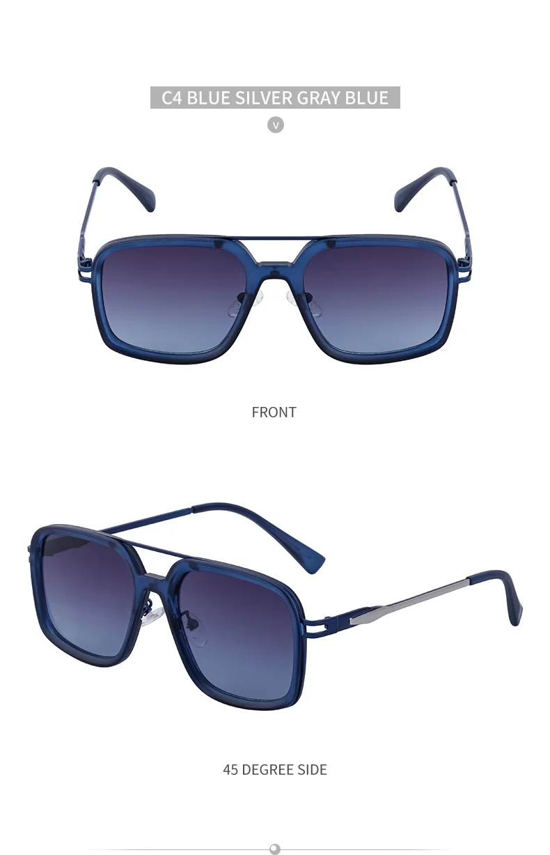Black PC Men's Premium Retro Square Sunglasses - High-End Polarized Driving Shades Wholesale - Details 25