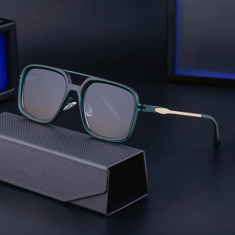 Black PC Men's Premium Retro Square Sunglasses - High-End Polarized Driving Shades Wholesale - View 2