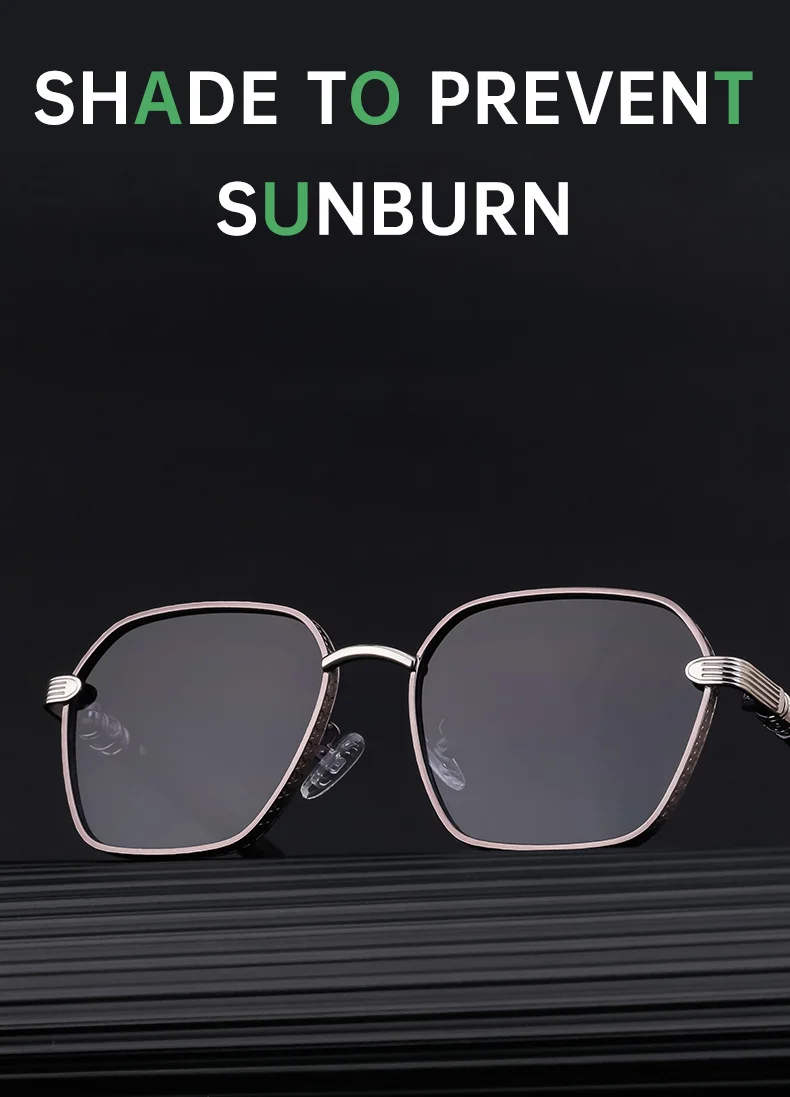 Black Metal Retro Faux Wood Sunglasses - High-End Square Frame Polarized Driving Shades Wholesale - Details 10