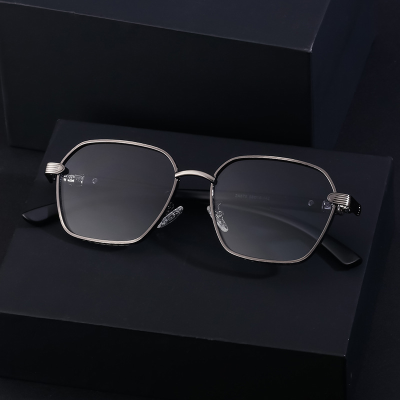 Black Metal Retro Faux Wood Sunglasses - High-End Square Frame Polarized Driving Shades Wholesale - View 4