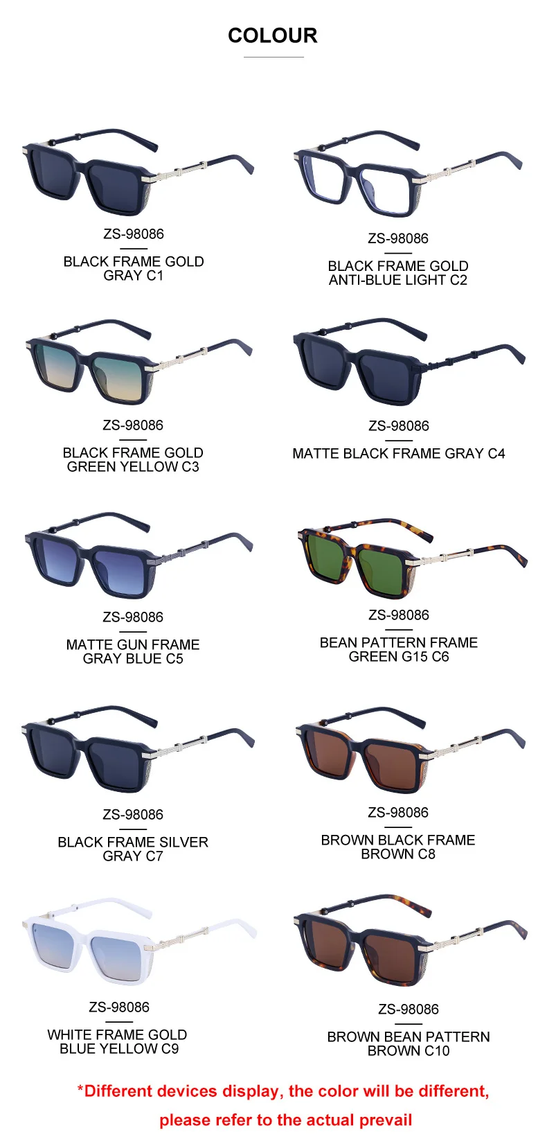Black Metal Unisex Retro Steampunk Sunglasses - Trendy Small Square Frame Fashion Shades - Details 15