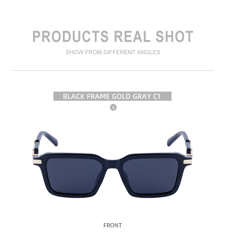 Black Metal Unisex Retro Steampunk Sunglasses - Trendy Small Square Frame Fashion Shades - Details 17