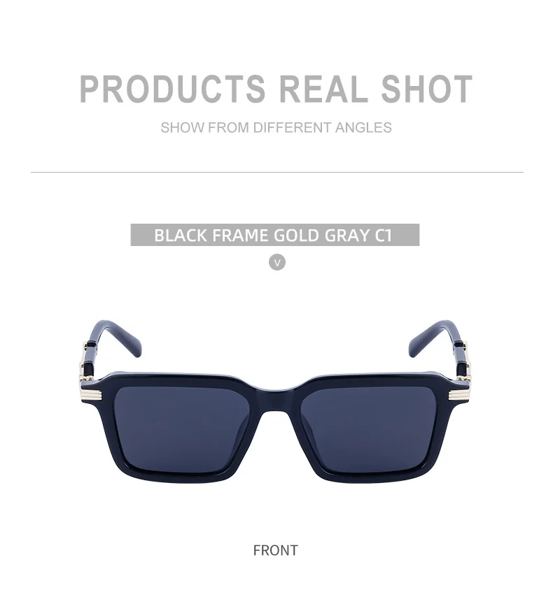 Black Metal Unisex Retro Steampunk Sunglasses - Trendy Small Square Frame Fashion Shades - Details 17