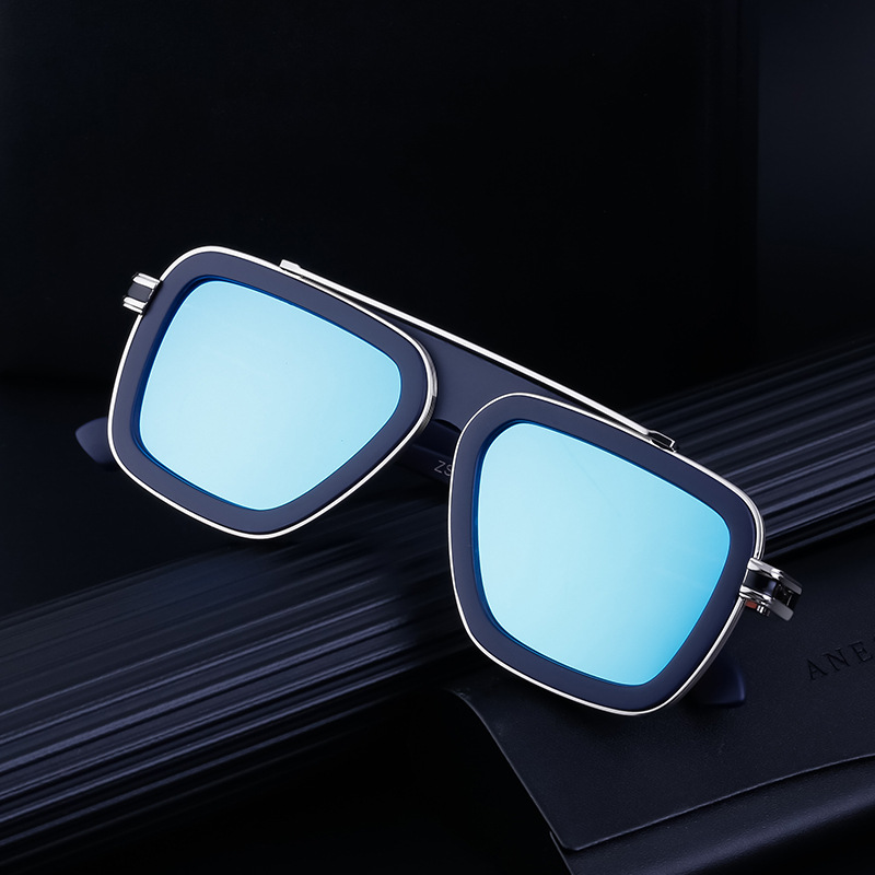 Black PC Unisex Retro Square Sunglasses - Punk Style Trendy Social Media Famous Shades - Details 9