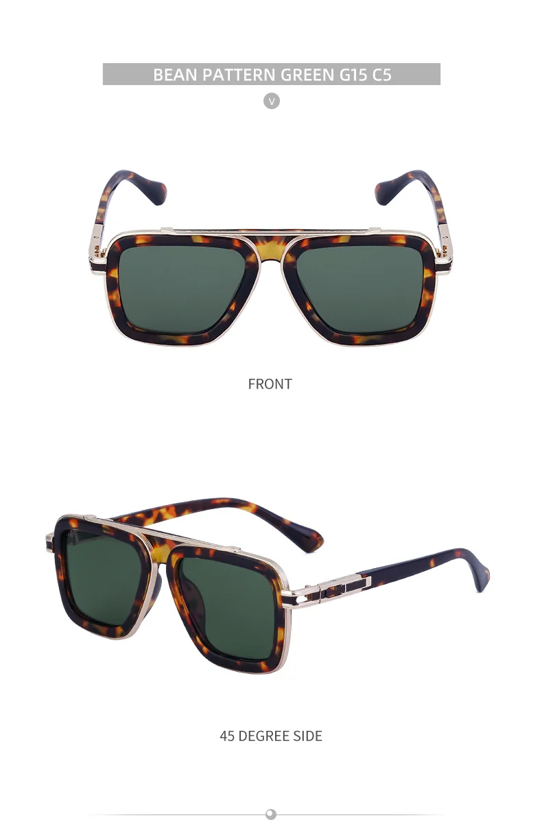 Black PC Unisex Retro Square Sunglasses - Punk Style Trendy Social Media Famous Shades - Details 23
