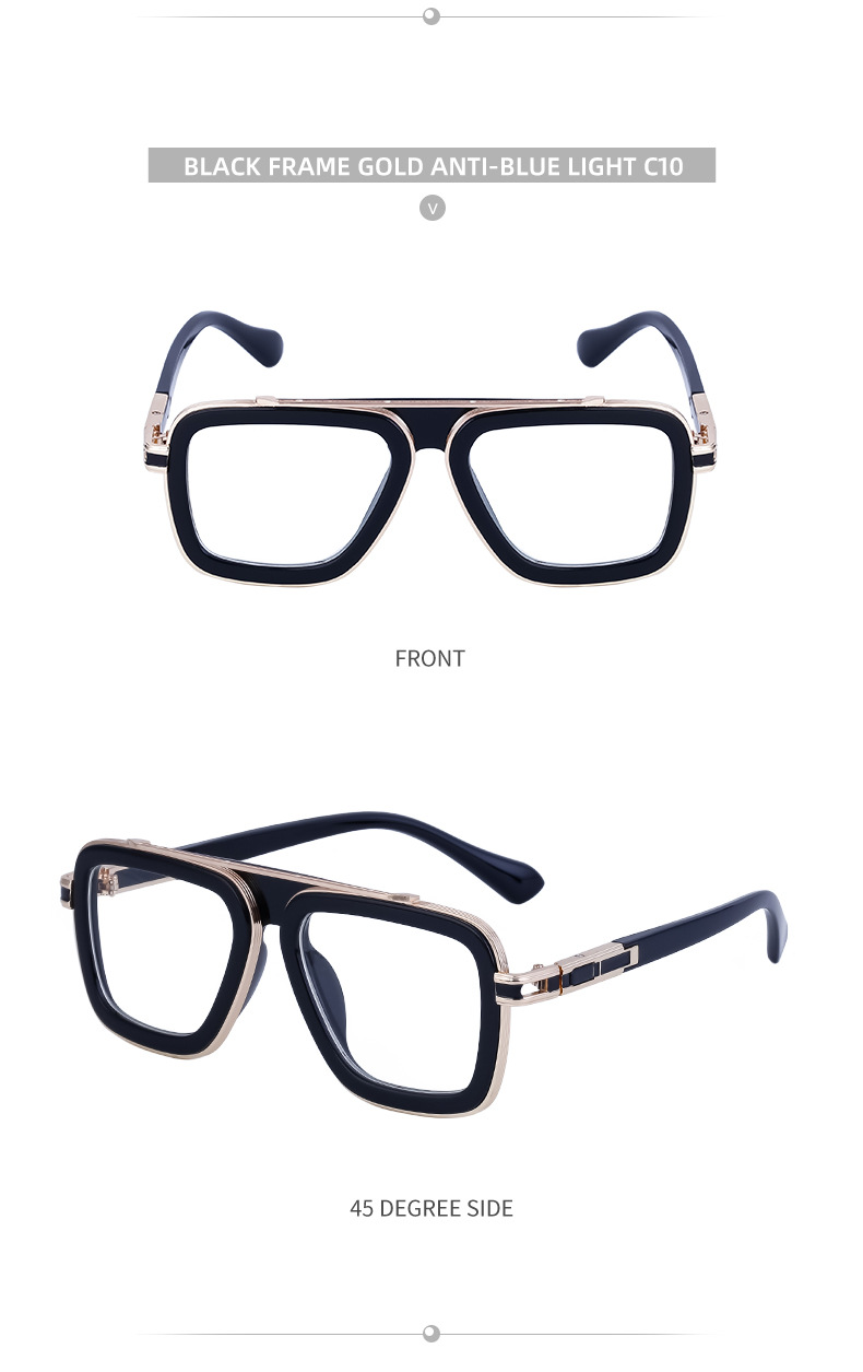 Black PC Unisex Retro Square Sunglasses - Punk Style Trendy Social Media Famous Shades - Details 27