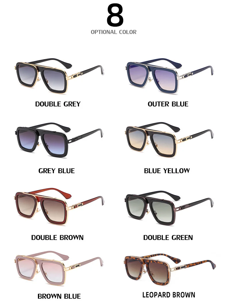 Black PC Unisex Retro Square Sunglasses - Punk Style Trendy Social Media Famous Shades - Details 34