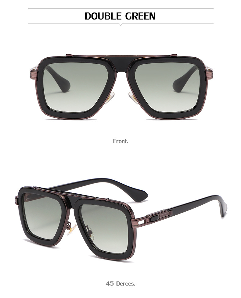 Black PC Unisex Retro Square Sunglasses - Punk Style Trendy Social Media Famous Shades - Details 42