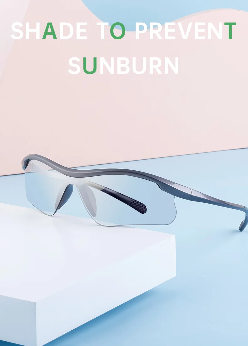 Black PC Unisex Half Frame Cycling Sunglasses - Windproof Outdoor Running Sports Goggles - Details 3