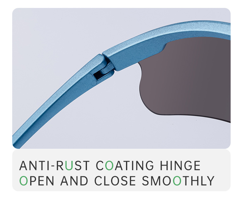 Black PC Unisex Half Frame Cycling Sunglasses - Windproof Outdoor Running Sports Goggles - Details 8