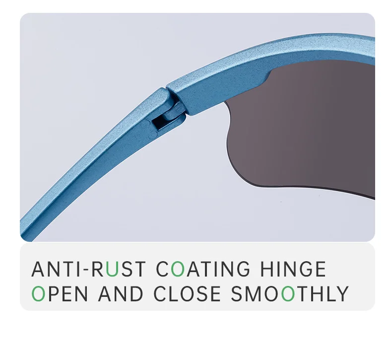 Black PC Unisex Half Frame Cycling Sunglasses - Windproof Outdoor Running Sports Goggles - Details 8