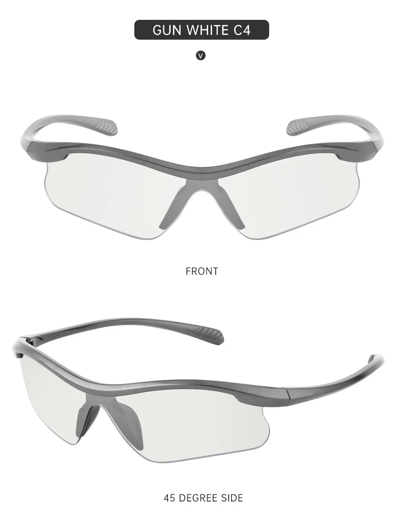 Black PC Unisex Half Frame Cycling Sunglasses - Windproof Outdoor Running Sports Goggles - Details 14