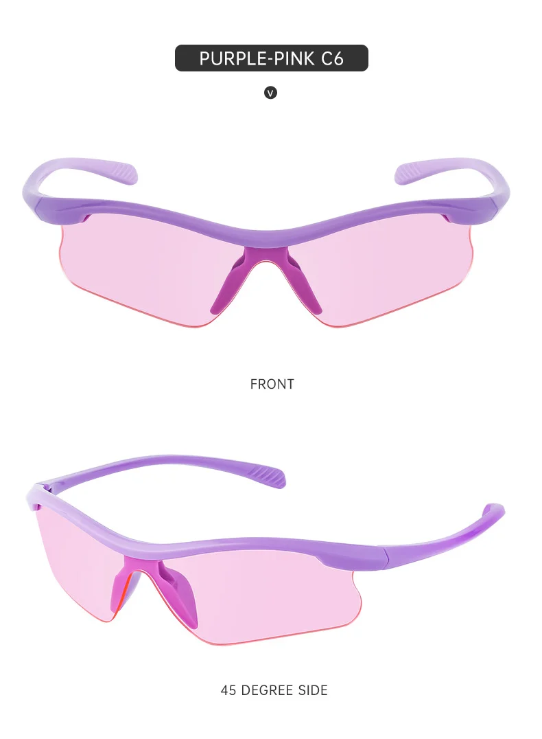 Black PC Unisex Half Frame Cycling Sunglasses - Windproof Outdoor Running Sports Goggles - Details 16