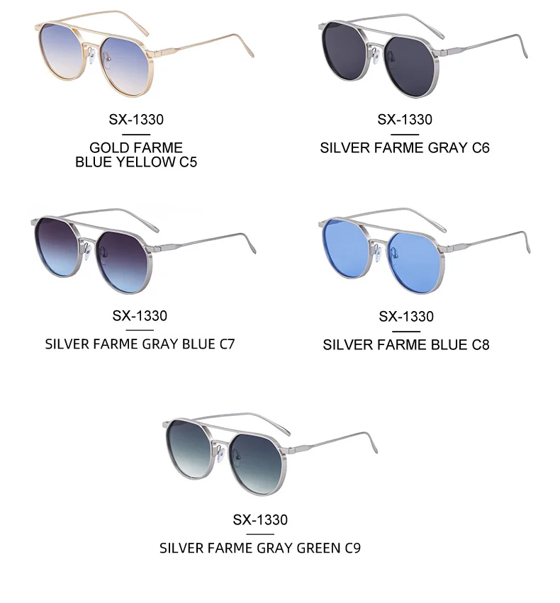 Black Metal Men's Retro Oval Double Bridge Sunglasses - Premium Pilot Driving Sun Glasses - Details 13