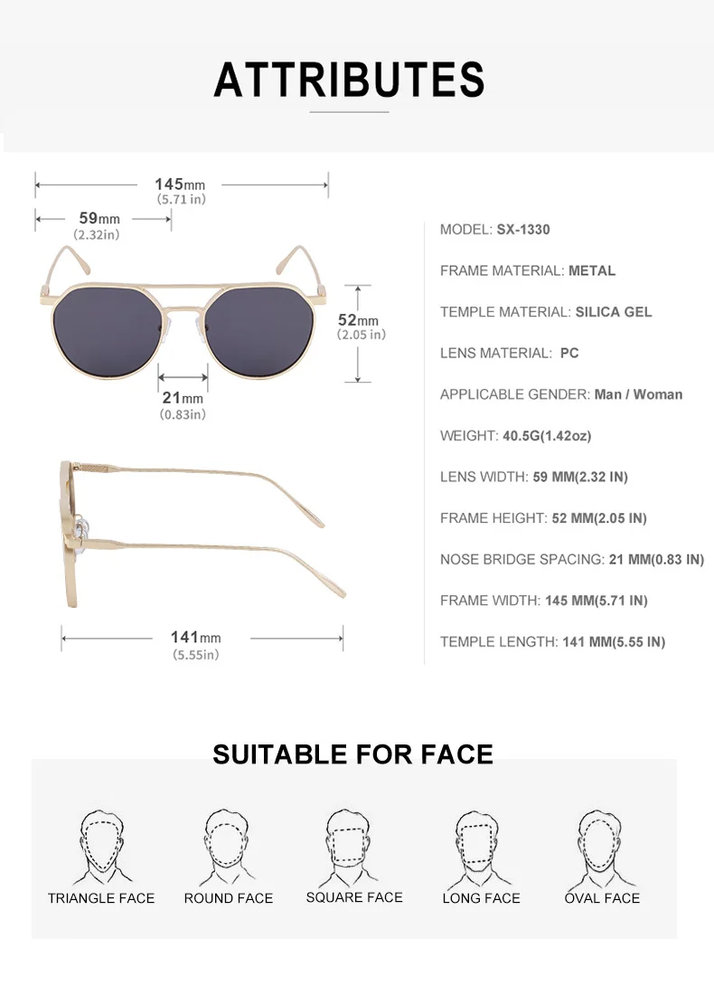 Black Metal Men's Retro Oval Double Bridge Sunglasses - Premium Pilot Driving Sun Glasses - Details 14