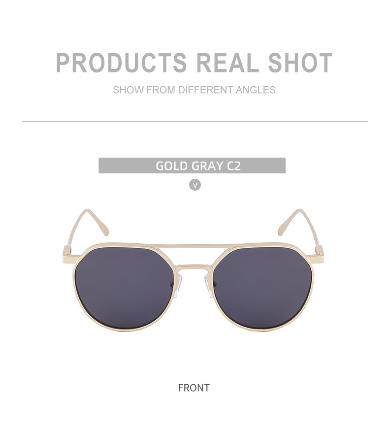 Black Metal Men's Retro Oval Double Bridge Sunglasses - Premium Pilot Driving Sun Glasses - Details 15