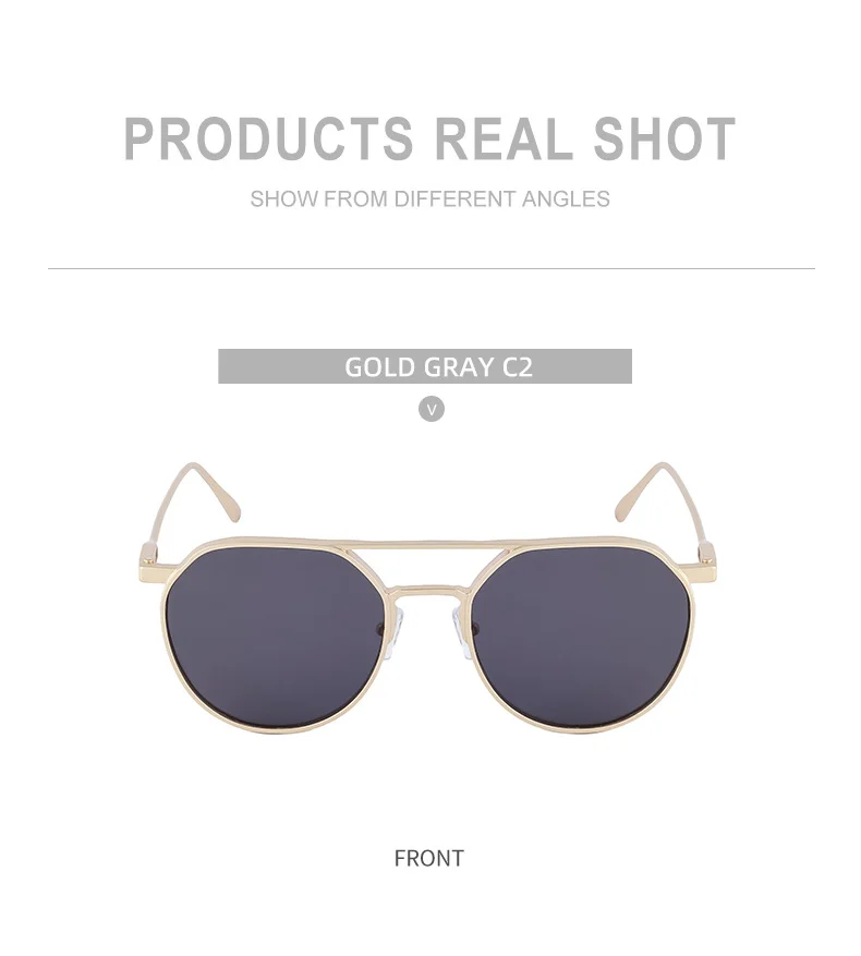 Black Metal Men's Retro Oval Double Bridge Sunglasses - Premium Pilot Driving Sun Glasses - Details 15