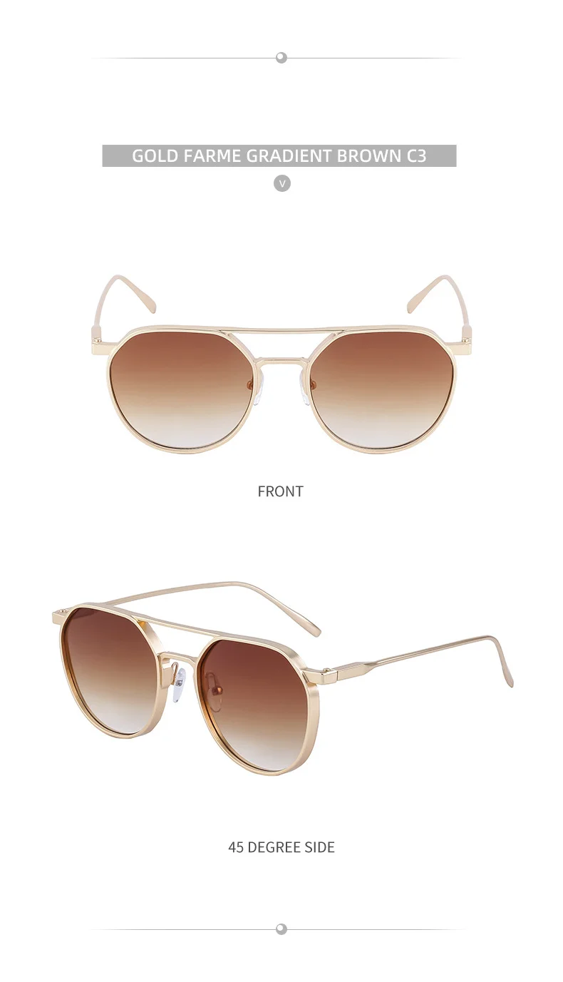 Black Metal Men's Retro Oval Double Bridge Sunglasses - Premium Pilot Driving Sun Glasses - Details 18