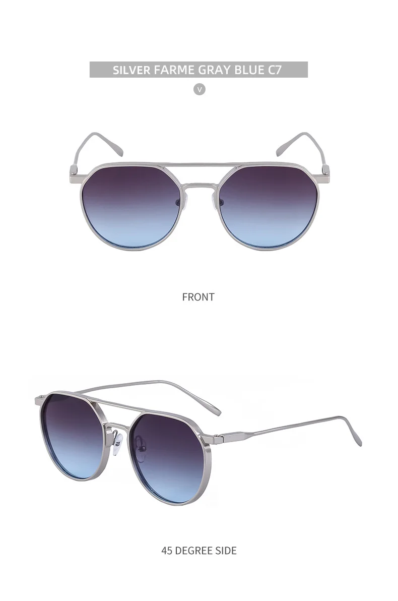 Black Metal Men's Retro Oval Double Bridge Sunglasses - Premium Pilot Driving Sun Glasses - Details 22