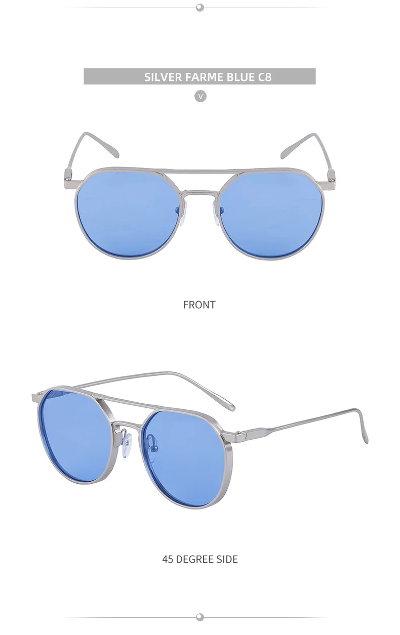 Black Metal Men's Retro Oval Double Bridge Sunglasses - Premium Pilot Driving Sun Glasses - Details 23