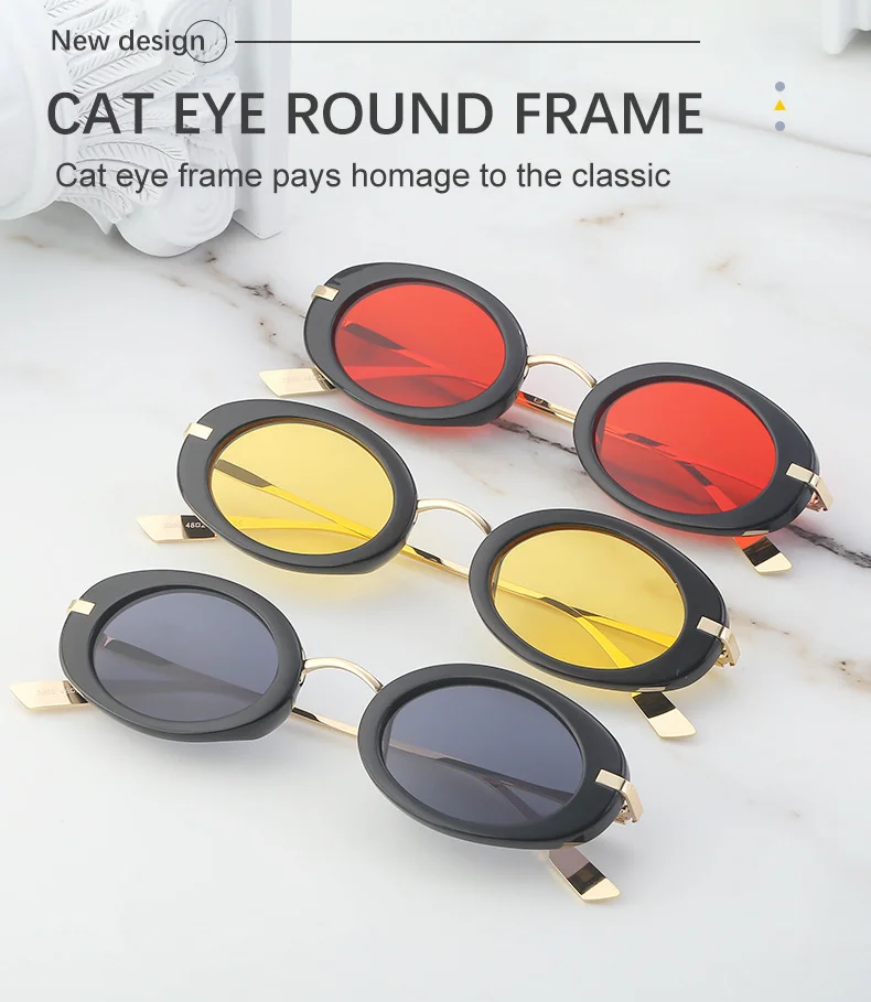 Black Metal Unisex Small Frame Steampunk Sunglasses - Trendy Retro Personalized Eyewear Wholesale - Details 2