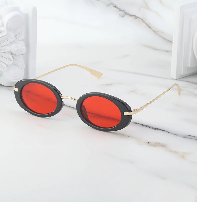 Black Metal Unisex Small Frame Steampunk Sunglasses - Trendy Retro Personalized Eyewear Wholesale - Details 3