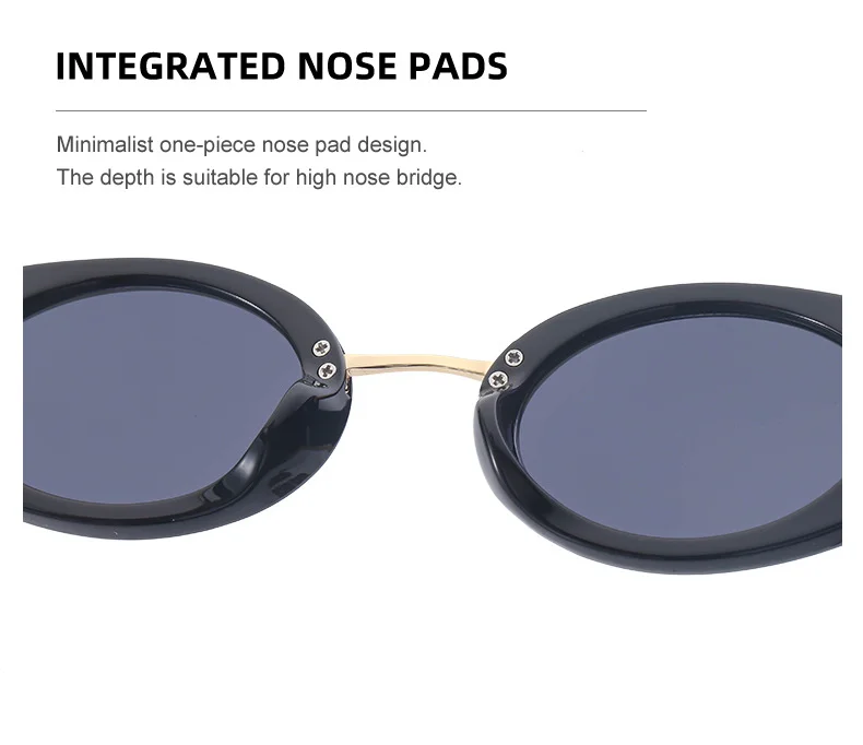 Black Metal Unisex Small Frame Steampunk Sunglasses - Trendy Retro Personalized Eyewear Wholesale - Details 7
