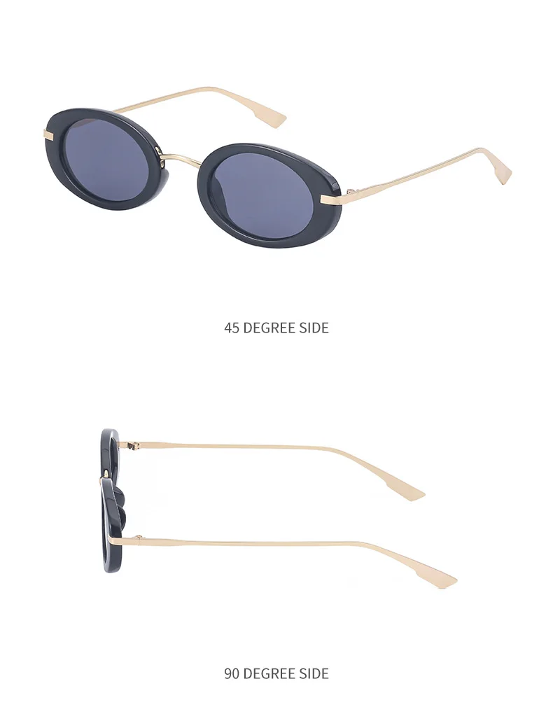 Black Metal Unisex Small Frame Steampunk Sunglasses - Trendy Retro Personalized Eyewear Wholesale - Details 11