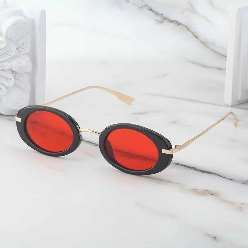 Black Metal Unisex Small Frame Steampunk Sunglasses - Trendy Retro Personalized Eyewear Wholesale - View 2