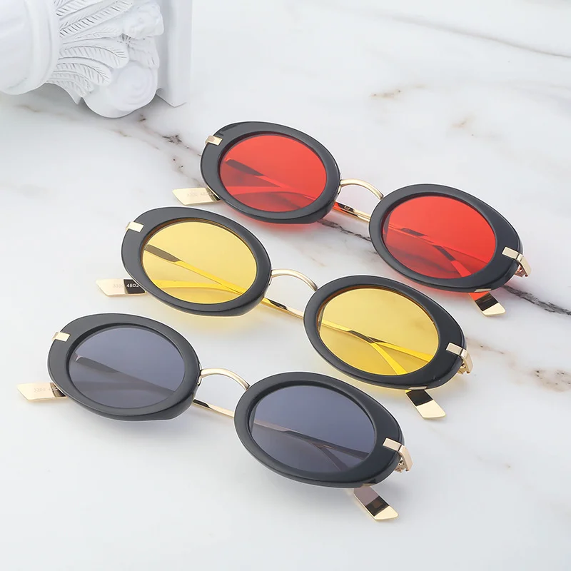Black Metal Unisex Small Frame Steampunk Sunglasses - Trendy Retro Personalized Eyewear Wholesale - View 3