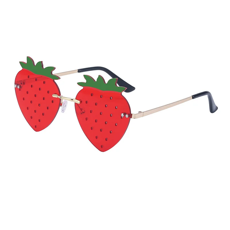 Black Metal Novelty Strawberry Sunglasses Women - Funny Party Cosplay Glasses for Halloween - View 5