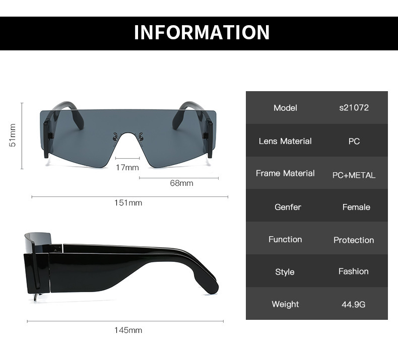 Multiple colors available Frameless Instagram Style Street Photography Glasses / $0.82 per pair (Wholesale Price) - Details 1