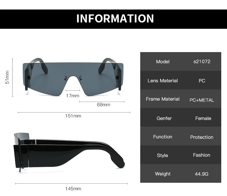 Multiple colors available Frameless Instagram Style Street Photography Glasses / $0.82 per pair (Wholesale Price) - Details 1