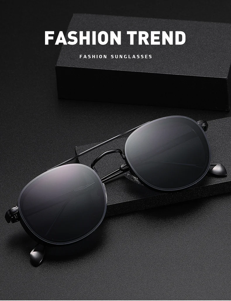 Black Metal Retro Oval Sunglasses - Vintage Small Frame Side Shield Shades - Details 3