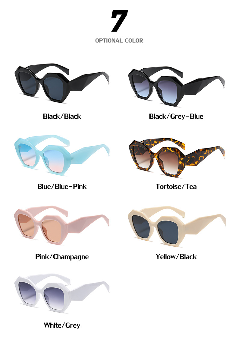 Black PC Women's New Irregular Frame Sunglasses - Trendy Oversized Sun Glasses UV400 - Details 7