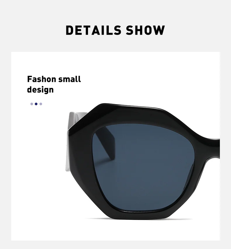 Black PC Women's New Irregular Frame Sunglasses - Trendy Oversized Sun Glasses UV400 - Details 8