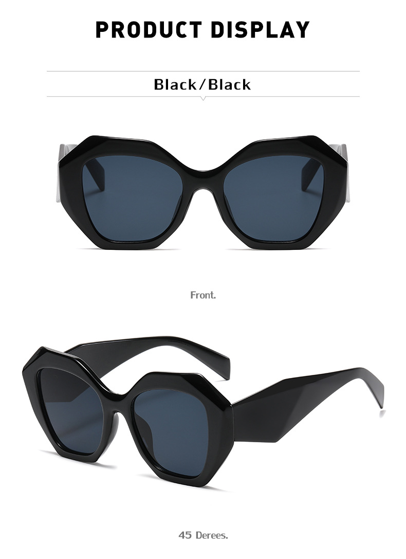 Black PC Women's New Irregular Frame Sunglasses - Trendy Oversized Sun Glasses UV400 - Details 10