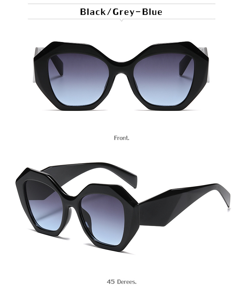 Black PC Women's New Irregular Frame Sunglasses - Trendy Oversized Sun Glasses UV400 - Details 11