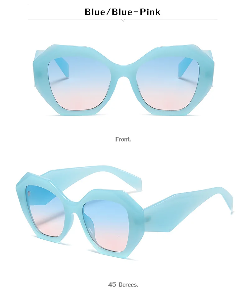 Black PC Women's New Irregular Frame Sunglasses - Trendy Oversized Sun Glasses UV400 - Details 12