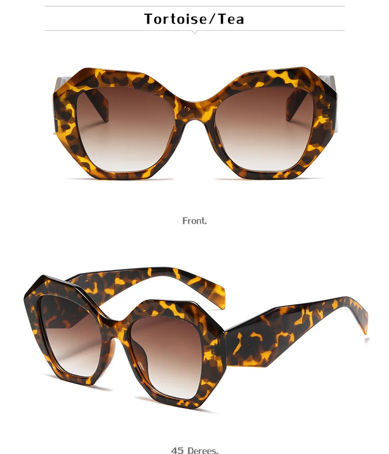 Black PC Women's New Irregular Frame Sunglasses - Trendy Oversized Sun Glasses UV400 - Details 13
