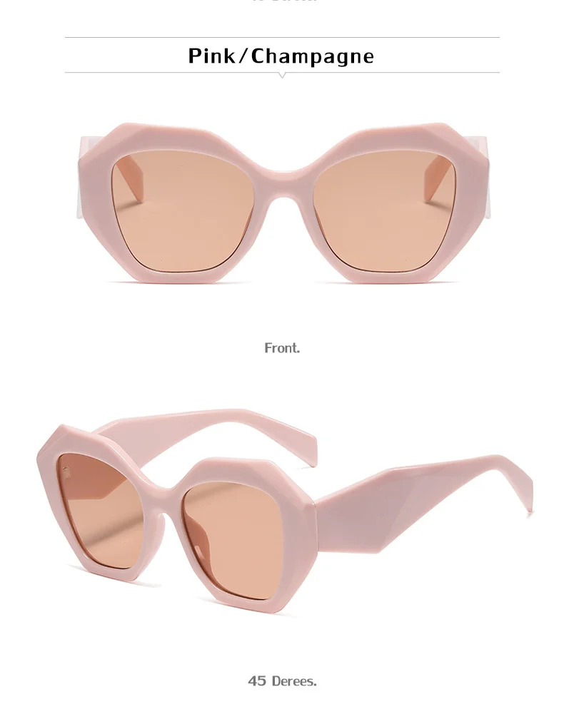 Black PC Women's New Irregular Frame Sunglasses - Trendy Oversized Sun Glasses UV400 - Details 14