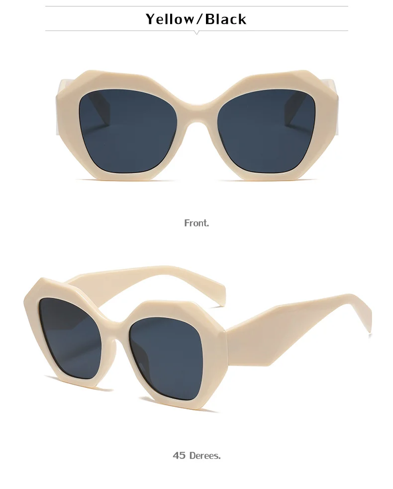 Black PC Women's New Irregular Frame Sunglasses - Trendy Oversized Sun Glasses UV400 - Details 15