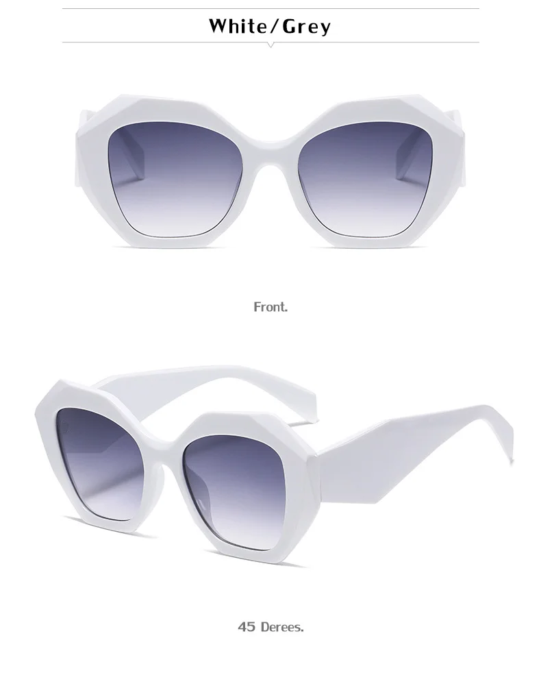 Black PC Women's New Irregular Frame Sunglasses - Trendy Oversized Sun Glasses UV400 - Details 16