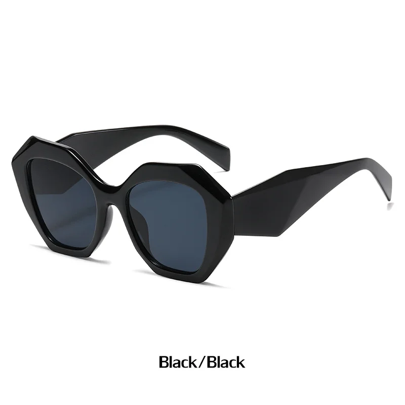 Black PC Women's New Irregular Frame Sunglasses - Trendy Oversized Sun Glasses UV400 - View 4