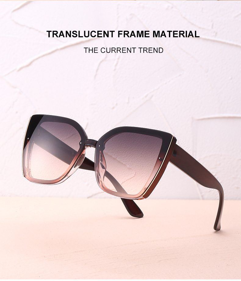 Black PC Women's Oversized Cat Eye Sunglasses - Trendy Fashion UV Protection Shades - Details 10