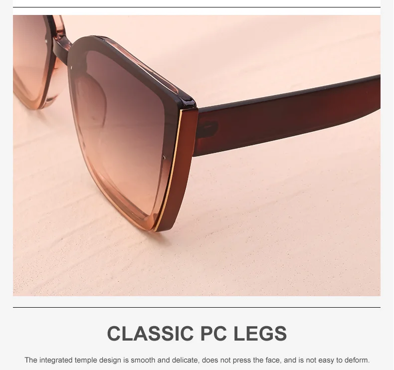 Black PC Women's Oversized Cat Eye Sunglasses - Trendy Fashion UV Protection Shades - Details 14