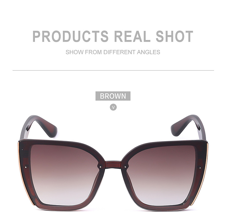 Black PC Women's Oversized Cat Eye Sunglasses - Trendy Fashion UV Protection Shades - Details 18