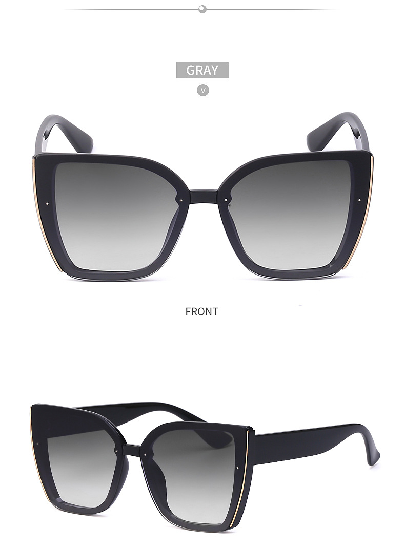 Black PC Women's Oversized Cat Eye Sunglasses - Trendy Fashion UV Protection Shades - Details 20